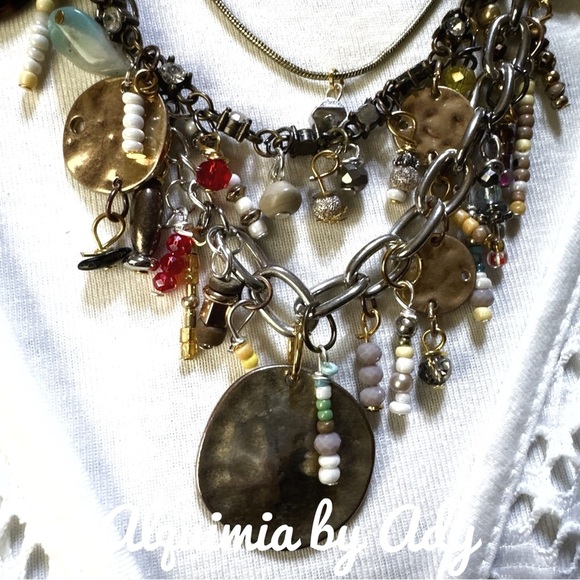 Alquimia Gold and Silver Necklace with Charms - Picture 6 of 8